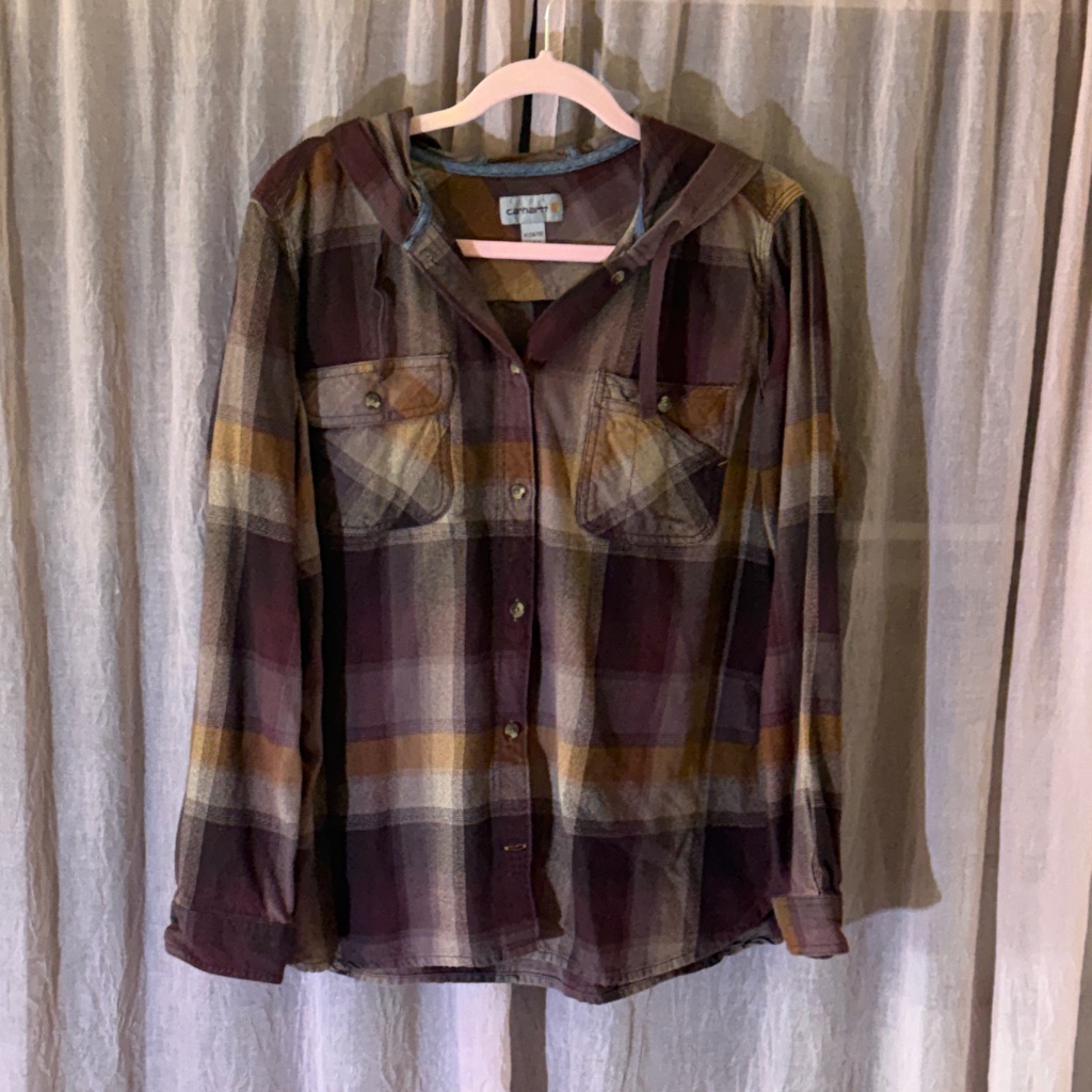 Carhartt Plaid Button Down Shirt - Purple, Yellow, Brown